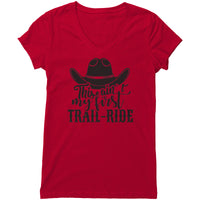 Ain't My First Trail Ride Women's V-Neck T-Shirt Relaxed Fit