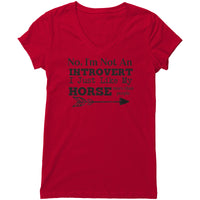 Not an Introvert Just Like My Horse V-Neck Women's T-Shirt