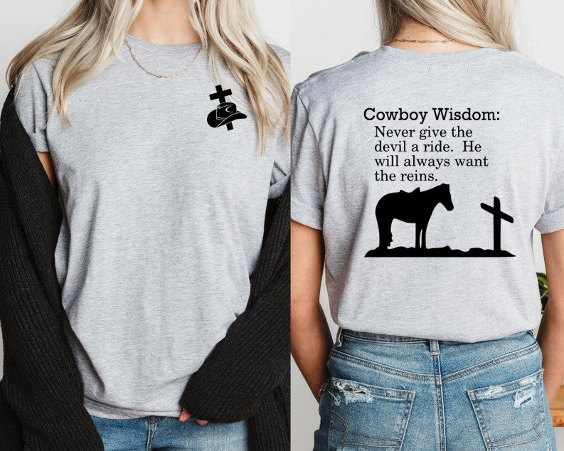 Cowboy Wisdom unisex t shirt