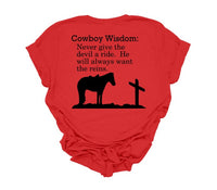 Cowboy Wisdom unisex t shirt