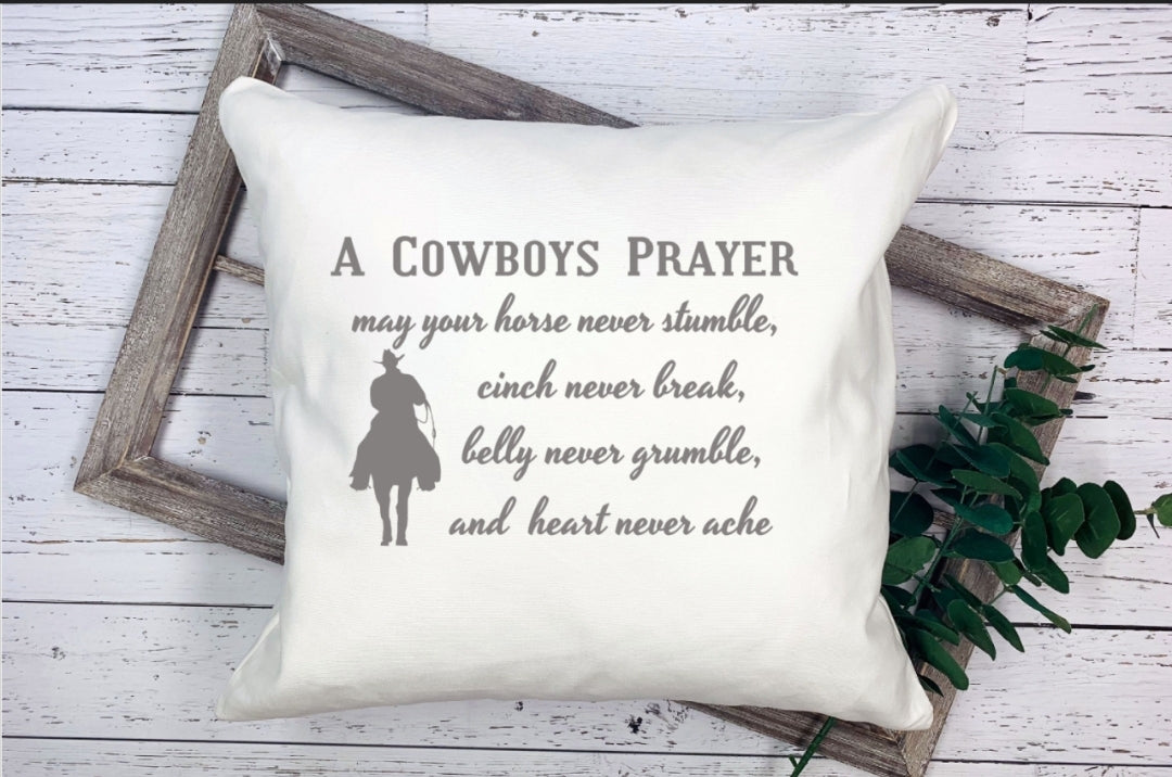 Cowboy Prayer Pillow