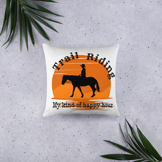 Trail Riding Happy Hour Pillow