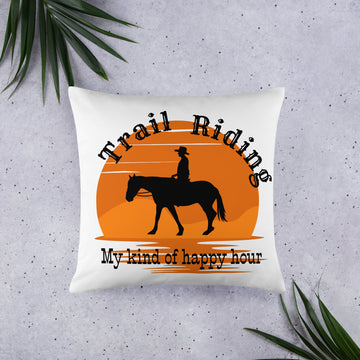 Trail Riding Happy Hour Pillow